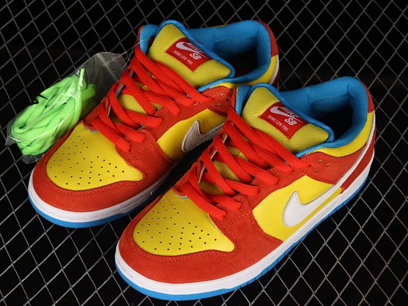 All categories Nk SB Dunk series Nk SB Dunk Low low-top sneakers J version Nk SB Dunk Low Pro "Bart Simpson" yellow orange Simpson SB low-top sports and leisure sneakers BQ6817-602